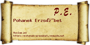 Pohanek Erzsébet névjegykártya