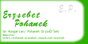 erzsebet pohanek business card